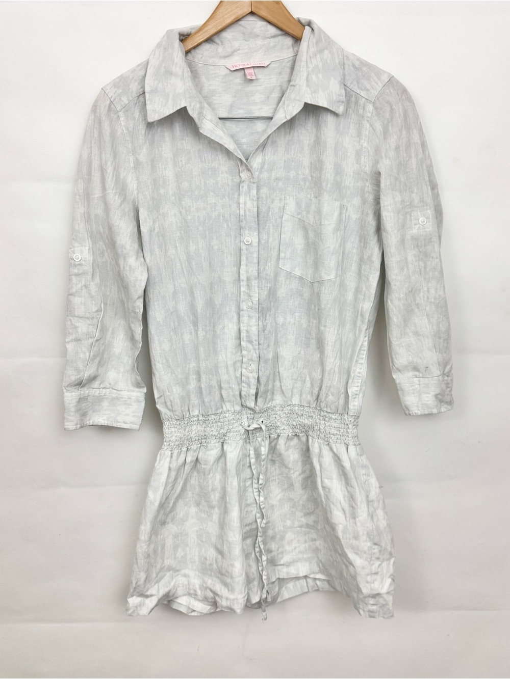 Victoria’s Secret Linen Type Geometric Romper one piece coverup size 6